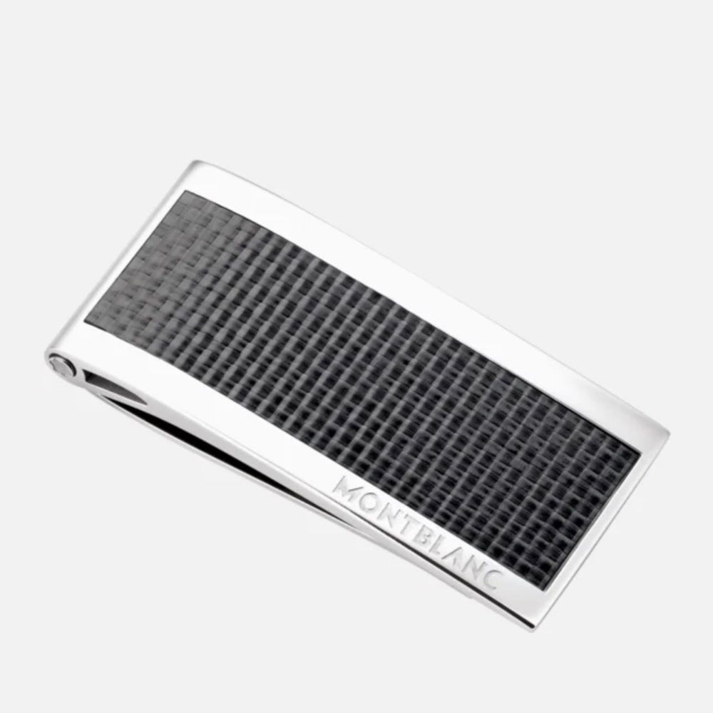 Montblanc Stainless Steel & Carbon Money Clip NWT